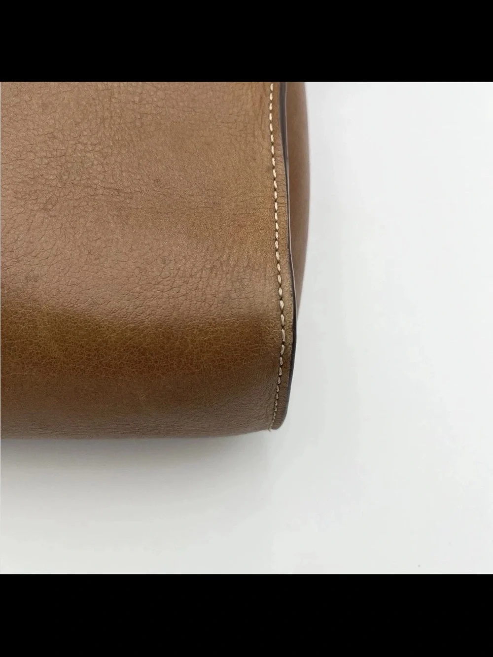 Mulberry Brown Leather Messenger Bag with Dark Brown Strap